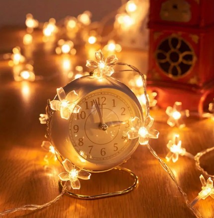 Silicone Flower LED String Fairy Lights Outdoor & Indoor For Home Decoration (Warm White)